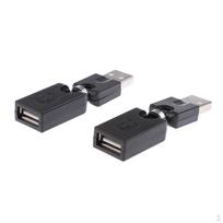 2Pack Swivel Adjustable Angle USB Male to Female Adapter Convertor