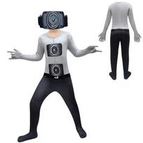 2025 Naujas Cosplay Skidibi Tualetas Vaikams Cosplay Kostiumas Berniuko Kaukė Speakerman Tvman Kombinezonai+kaukė Helovino Persirengimas Kūdikio Mergaitės P 140&skidibi toilet gray