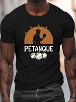 Petanque Silhouette Designunisex Casual Grew Neck Short Sleeve T-Shirt for Summer, PLUS SIZE 5XL įvairiaspalvis