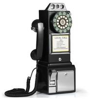 Retro Amerikietiškas-Europos Telefonas Taupyklė su Mechaniniu Skambučiu - Antikvarinio Stiliaus Sieninis Laikiklis Namų Dekoro black