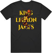 King Lebron James 23 Basketball Dunk T-shirt L yellow