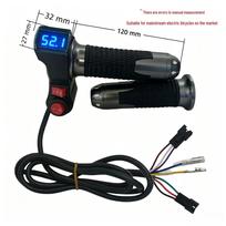 Blue Screen Electric Scooter Throttle Grip with Three-Speed Display and 123 Voltage Control black