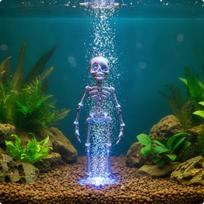 AirPowered Skeleton Terrarium Ornament | Additively ManufacturedPrinted PLA, Aquarium Blue Green black