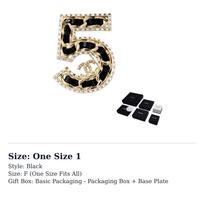 Chanel 2023 Cc Gold Plated Lambskin Woven Chain Number 5 Brooch costume brooch ABA170-B10370-NM705 One Size 1 juoda