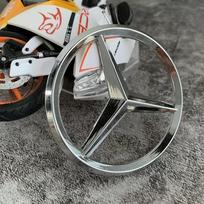 70mm 3D Metalinis Automobilio Stiliaus Variklio Ženklelis Apdaila Variklio Dangčio Emblema Lipdukas Mercedes Benz E C G M R S Klasėms W176 W204 W212 GLC CLA2FE gray