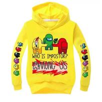 Fashion Children Hoodie, Among Us Funny Game Character With Letter Print Pullover Sweatshirt, Fall Winter Sport Long Sleeve Top For Kids Everyday Wear 160 raudona