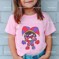 The Amazing Digital Circus T Shirt Cartoon Animation Pomni Girl Tee Shirt Summer Casual Kids Clothes Short Sleeve Children Tops 110 white