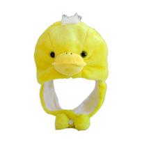 Pliušinė gyvūno kepurė su ausinėmis vaikams, animacinio triušio/varlės/anties kosplėjaus kepurė, žieminis šiltas galvos apdangalas Helovinui, Kalėdoms One Size M yellow