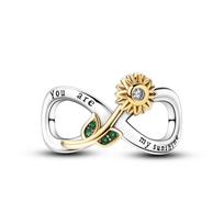 Brilliant Colorful Flower Charm Beads Copper Bellflower Tulip Rose Dangle Fit Original Pandora Bracelet Diy Jewelry white