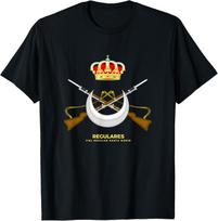 Emblemos Reguliariai Ispanijos Armijos Reguliariosios Pajėgos Marškinėliai Trumpomis Rankovėmis Atsitiktiniai 100% Medvilnės 5XL įvairiaspalvis