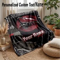 Scorpions Custom Flannel Throw Blanket Print Your Name Text Soft Warm Blanket Holiday Present 100cmx150cm brown