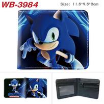 Sonic The Hedgehog Wallet Short Bi-fold Card Holder Colorful Cartoon Anime Coin Purse 1pcs Folding