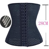 Four Seasons Breathable Tummy Control Waist Trainer with Steel Boning, Postpartum Slimming Belt, 28cm Elastic Body Shaper. 3XL juoda