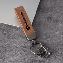 Car Leather Keychain For Volkswagen Golf Polo Tiguan Touran Jetta Passat CC GTI Scirocco T-Cross T-ROC Caddy ID3 ID4 VW Key ring Mc9 black