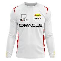 F1 Komandos ilgomis rankovėmis marškinėliai Pavasario ir Rudens Edition Ypač dideli vyriški marškinėliai 2024 Raudonoji komanda Checo 11 Vairuotojo apranga Marškinėliai L white
