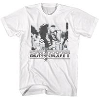 Bon Scott AC/DC Singing With Microphone T-Shirt L gray