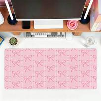 Pink Bow Polka Dots Mouse Pad For Office Gaming And Keyboards Non-Slip Large Waterproof 30cmx60cm white