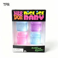 Maltose Needoh Nice Ice Squish Cube Squeeze Toy Soft Slow Rebound Squeeze Stress Relief Non-toxic Pocket Decompression Toy Gift pink
