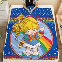 Rainbow Brite Flannel Blanket, High quality Comfortable for All Seasons, Home Decor, Warmth and Comfort 80cmx120cm yellow