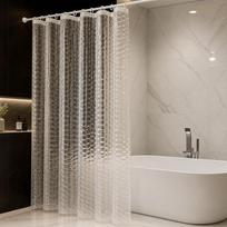 multi-size Bathroom Curtain Water Cube Pattern Waterproof Shower Curtain  Shower Area D80x180cm 6 hooks-Shower Curtain gray