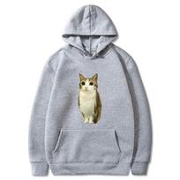 Katė Pelėda Juokingas Meowl Memas Smegenų Puvinys Grafinis Džemperis Moteriški Drabužiai Mada Per dydį Gatvės stilius Ruduo Žiema Laisvalaikio Stilingi Drabužiai 3XL white