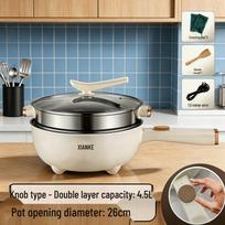Electric Wok Multi-functional Non-stick Cooker: Dormitory & Home Pot for Steaming, Stir-frying, Frying & Cooking.