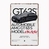 AMG GT63 S Minimalistinis Metalinis Ženklas Plakatas Garažo Kambario Dekoras Gyvenamasis Individualus Skardinis Vintažinis Namų Dekoras Sienos Menas 20x30cm（7.8x11.8inch） black