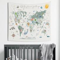 large world map tapestry  Home Decor Outdoor Tapestry Soft Tapestry Lounge Wall Hanging Tapestry Background Cloth Psyched 100X70CM white
