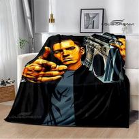 Eminem hip-hop singer printed blanket Warm Flannel Blanket Picnic blanket blankets for beds cubre cama Bed Linings Birthday Gift Size: 75*100cm, Weight: 230 GSM gray
