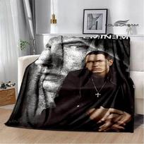 Eminem hip-hop singer printed blanket Warm Flannel Blanket Picnic blanket blankets for beds cubre cama Bed Linings Birthday Gift Size: 75*100cm, Weight: 230 GSM gray