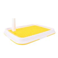 Dog Toilet High Fence Odor Proof Easy to Clean Plastic Pee Pad Holder Pet Potty Tray for Small Dogs yellow