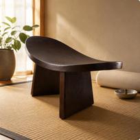 Ergonomiškas meditacijos suolas Medžiagos Massyvi mediena Klūpantis Walnut L 42x21x23