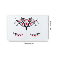Sparkly Rhinestone Flower Skull Face Jewel Stickers Self Adhesive for Women Girl Costume Party Makeup Decor A4 white