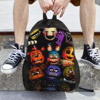 Penki naktys pas Freddy'į FNAF Kuprinė Dieninė Didelės talpos Berniukams Mergaitėms Mokyklinė Kuprinė Pečių krepšiai Vyrams Moterims One Size black