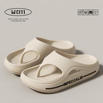Wei Yi Women's Thick-Soled Non-Slip Flip-Flops, Odor-Proof Soft Summer Indoor Sandals 36-37, order one size up white