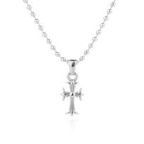 Vintage Cross Sword Safety Pin Pendant Necklace Set Silver Tone Metal Chain Punk Street Unisex Jewelry white