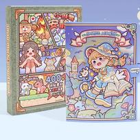 Ins Kpop Decorative Sticker Book DIY Material PET Scrapbooking Stickers Cartoon Material Sticker Decoration