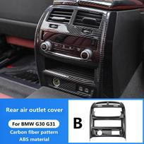 Car styling rear air conditioning vent cover decorative stickers BMW 5 Series G30 G31 carbon fiber pattern interior B