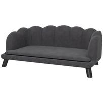 Šunų sofa poliesterio 98 cm su medinėmis kojelėmis tamsiai pilka
