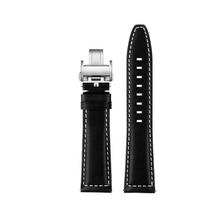 Odinė apyrankė 21/22 mm, skirta Longines SPIRIT Rolex Black/Green Water Ghost Omega SEAMASTER 300, aukščiausios klasės itališka šalta laikrodžio apyrankė 21mm black