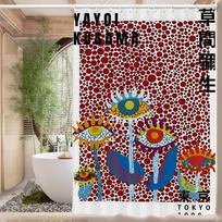 Yayoi Kusama Menas Vonios Dušo Užuolaida Apsauganti Sienelė Dušo Užuolaida Greitai Džiūstanti Gali Būti Šveičiama Šviesiai Nepermatoma Vonios W60H190(CM)-1 Pcs gray