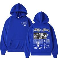 Anime Jojo Bizarre Adventure Hoodies Killer Queen Graphic Men Women Casual Sweatshirts Oversized Long Sleeves Fleece Pullovers 4XL blue