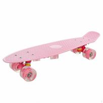 SingleKick Skateboard Compact Portable Cruiser Board for Beginners, Commuters, Street Pink Painted Flash