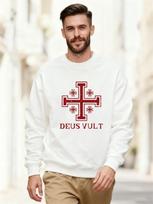 Men'S DEUS VULT Pattern Casual Round Neck Sweatshirt L balta