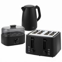 Pusryčių komplektas 3-in-1: virdulys 1850-2200 W 1,7 l, skrudintuvas 1560-1860 W, kiaušinių viryklė 300 W, juodas