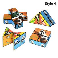 New Panda Infinite Magic Cube Flipping Decompress Puzzle Three-Dimensional Small Toy Toy Anti Stress Shape Shifting Box 'S black