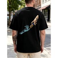 Unisex Trenbolone Gym T-Shirt Black, Comfortable Round Neck, Loose Fit With Bicep Graphic, Ideal For Weightlifting And Casual Wear Back Print T-Shirt S juoda