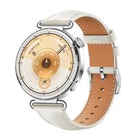 Soft Genuine Leather Watch Band for Huawei GT6 41mm, Quick Release Adjustable Classic Replacement Strap, Strap Only Silver Buckle