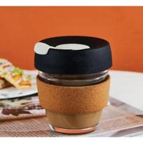 Silica gel glass coffee cup cork set of insulation against the hot ideas with cup 201-300ml black