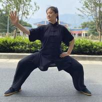 Kiniška Tai Či uniforma medvilninė Wushu Kung Fu apranga vaikams suaugusiems kovos menų Wing Chun kostiumas Taiči pasirodymui Tang kostiumas Taiji XXXXL juoda